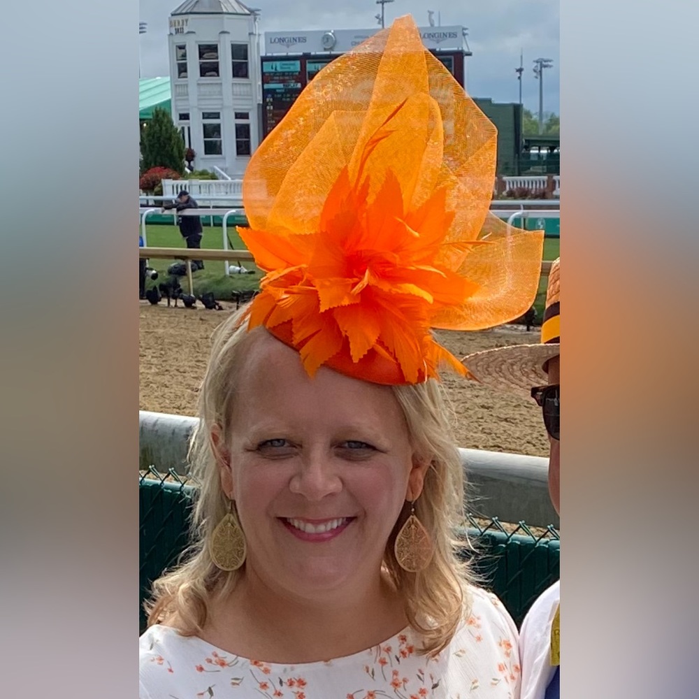 Orange Crinoline Mesh Fascinator